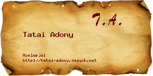 Tatai Adony névjegykártya